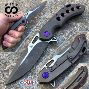 Olamic Cutlery - Wayfarer 247 - Dark Blast- 5 Holes Purple - couteau artisanal