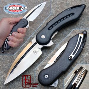 Begg Knives - Glimpse Fluted Blade Black G10 Carbon Fiber Inlays - Steelcraft - Couteau
