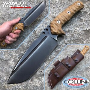 Wander Tactical - Uro - Iron Washed and Brown Micarta - couteau sur mesure