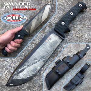 Wander Tactical - Dimorphodon knife - Raw Finish Camo & Black Micarta - Couteau