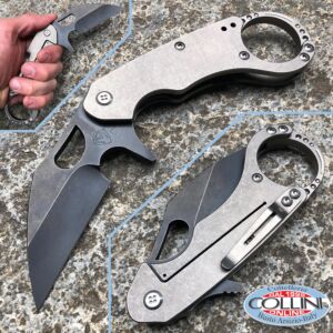 Medford Knife and Tools - Burung Black Karambit knife - Gray Titanium Handle - couteau