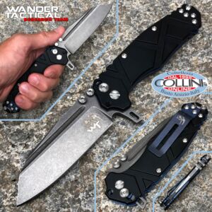 Wander Tactical - Couteau à rabat Mistral Génération III - Aluminium noir - Couteau pliant
