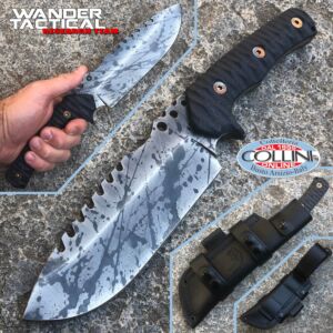 Wander Tactical - Couteau Uro Saw - Black Blood et Black Micarta - Couteau personnalisé