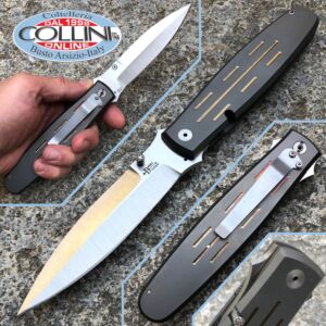 Bob Dozier - Dagger Liner Lock Folder D2 Steel - Titanium - couteau à la main