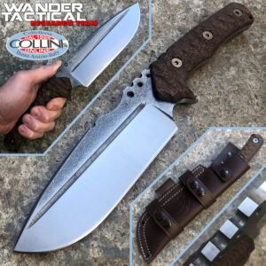 Wander Tactical - Couteau Uro - SanMai V-Toku2 & Brown Micarta - couteau personnalisé