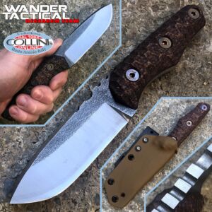 Wander Tactical - Couteau Scrambler - SanMai V-Toku2 & Brown Micarta - couteau personnalisé