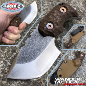 Wander Tactical - Tryceratops Compound knife - SanMai V-Toku2 & Brown Micarta - couteau personnalisé