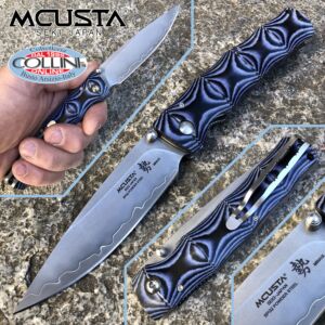 Mcusta - Minagi Shinra Maxima couteau - SPG2 Powder Steel - Blue Micarta - MC-0201G - couteau