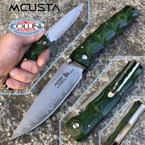 Mcusta - Shinari Shinra Maxima couteau - SPG2 Powder Steel - Green Pakka Wood - MC-0203G - couteau