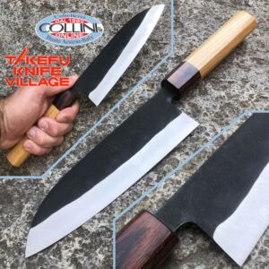 Takefu Village - Couteau Bunka - Acier Aogami 3 couches - 16,5 cm - Artisanat japonais