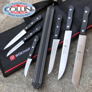 Ensemble de 6 couteaux de cuisine professionnels avec porte-couteau et aimant - Couteaux de cuisine
