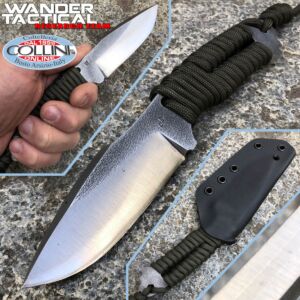 Wander Tactical - Couteau Raptor - SanMai V-Toku2 & Green Paracord - couteau personnalisé