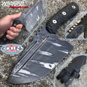 Wander Tactical - Couteau Tryceratops XL El Carnicero - Icebrush & Black Micarta - couteau artisanal