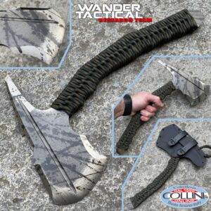 Wander Tactical - Pterodactyl Hawk - Black Blood & Green Paracord - hache personnalisée
