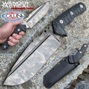 Wander Tactical - Couteau Uro - Marbre et Micarta noir - couteau fait main