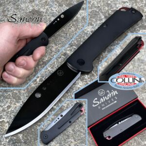 Sandrin knives - Couteau Dellatorre SK-1 Slipjoint - Lame en carbure de tungstène - Revêtement noir DLC - couteau