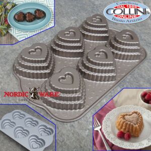 Nordic Ware - Moule pour 6 mini gâteaux en forme de coeur NW90937