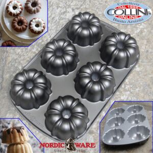 Moule à gâteaux en fonte d'aluminium argenté Bûche de Noël - NW86448 -  NORDIC WARE