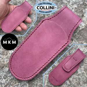 MKM - Étui de poche magnétique - cuir de Bourgogne - accessoires de couteaux