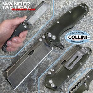 Wander Tactical - Franken Folder - Raw & Burnt Green Micarta - Edition limitée - couteau artisanal