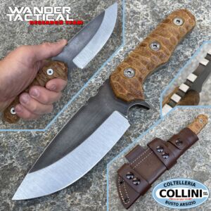 Wander Tactical - Couteau Lynx Bushman - Dual Tone - Brown Micarta - couteau personnalisé