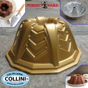 Moule à gâteaux en fonte d'aluminium argenté Bûche de Noël - NW86448 -  NORDIC WARE
