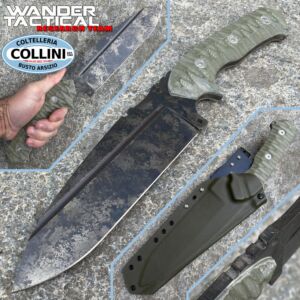 Wander Tactical - Smilodon - Marbre et Micarta vert - couteau fait main
