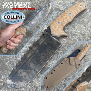 Wander Tactical - Uro Saw - Marbre et Micarta brun - couteau fait main