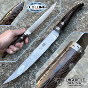 Laguiole en Aubrac - couteau à viande 20cm - Série Gourmet - Wengé - couteau de cuisine
