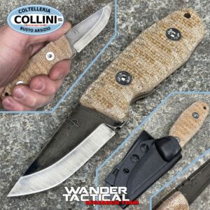 Wander Tactical - Menoceras - Acier D2 - Iron Wash & Coyote Micarta - couteau personnalisé