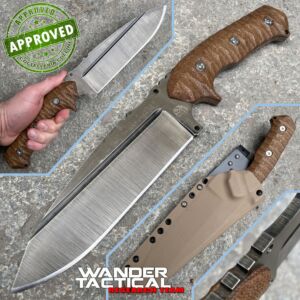 Wander Tactical - Couteau Smilodon Raw Finish - Brown Wood - COLLECTION PRIVÉE - couteau fait main