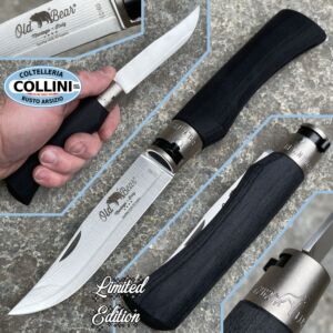 Antonini knives - Couteau Old Bear en SanMai VG10 a 67 couches - 23cm - noir multicouche - Edition Limitée