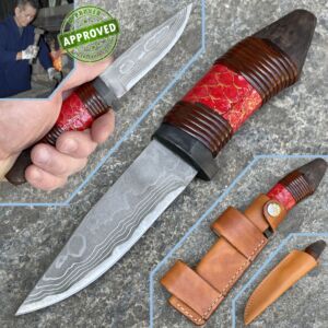 Takeshi Saji - Couteau Koinobori - peau de carpe rouge - COLLECTION PRIVÉE - Couteau artisanal