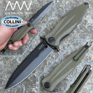Acta Non Verba - Z400 - Sleipner DLC noir - Olive G-10 - couteau