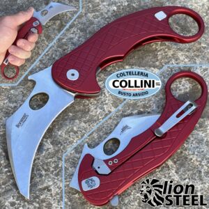 Lionsteel - L.E.One Flipper Karambit Knife by Emerson - Rouge et stonewashed - LE1 A RS - couteau