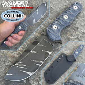 Wander Tactical - Lynx Knife - Ice Brush Black Micarta - couteau personnalisé