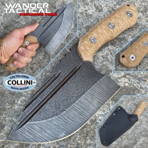 Wander Tactical - Couteau Tryceratops XL El Carnicero Raw & Brown Micarta - couteau fait main