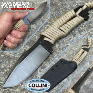 Wander Tactical - Couteau Raptor Raw Finish - Desert Paracord - couteau artisanal
