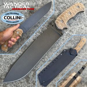 Wander Tactical - Couteau Godfather Clip - Raw Finish & Brown Micarta - couteau personnalisé