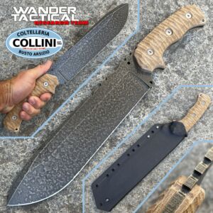 Wander Tactical - Godfather knife - - Medieval Surface & Brown Micarta - couteau personnalisé