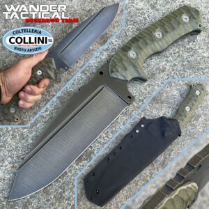 Wander Tactical - Smilodon - Raw & Green Micarta - couteau artisanal