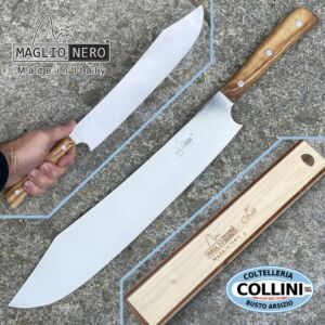 MaglioNero - Isis Line - Scimitar BQ Spartacus 30cm - Olive - Coffret bois - UV5430 - couteau de cuisine