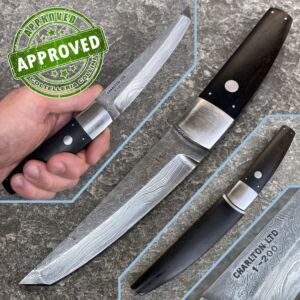 Charlton Ltd - Custom Damascus Bob Lum style Tanto - couteau artisanal