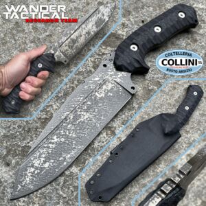 Wander Tactical - Couteau Smilodon - Finition Stone Edge & Micarta Noir - couteau personnalisé