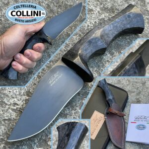 La Cantina - Couteau personnalisé Mini Jones - Acier Sleipner - Bouleau noir et Fatcarbon - couteau fait main