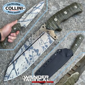 Wander Tactical - Couteau Smilodon Black Blood & Green Micarta - couteau artisanal