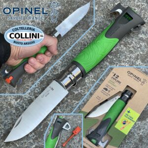 Opinel - N°12 Explore Nature Bushcraft - Multipurpose Green - Couteau