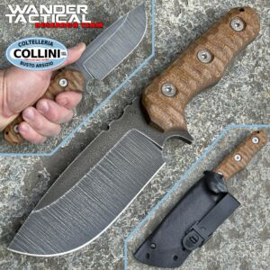 Wander Tactical - Couteau Lynx - Raw & Brown Micarta - D2 - couteau personnalisé