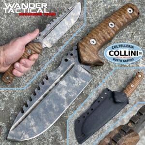 Wander Tactical - Couteau Uro Saw Marble - Micarta Marron - couteau artisanal