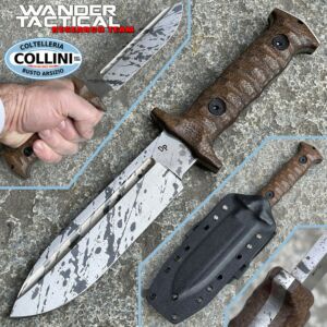 Wander Tactical - Couteau Centuria Drop - Black Blood - Micarta Brown - Couteau personnalisé